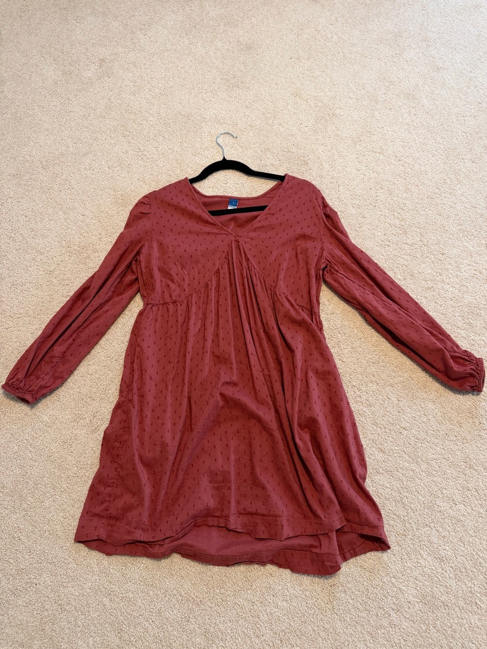 Old Navy Rust Red V-Neck Long-Sleeve Tunic